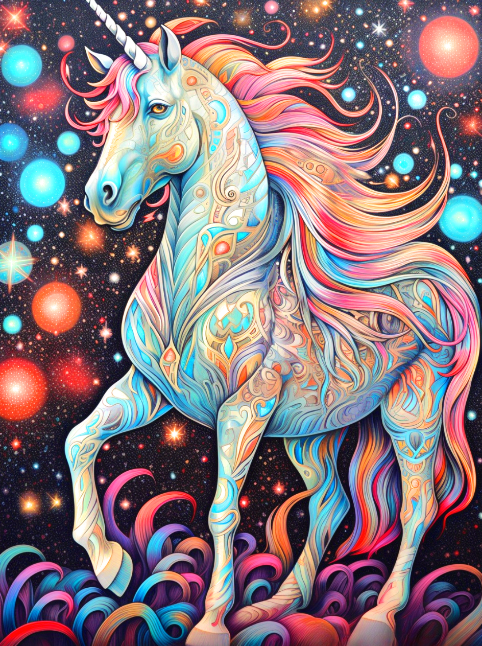 Abstract Design Unicorn Diamond Art Kit