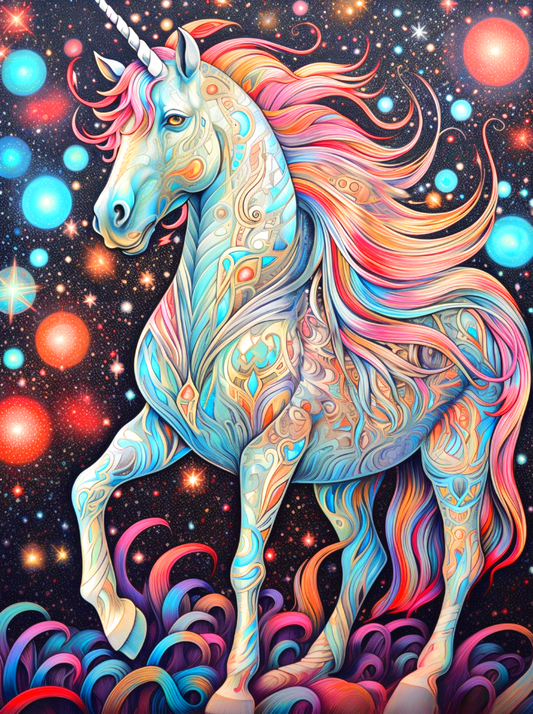 Abstract Design Unicorn Diamond Art Kit