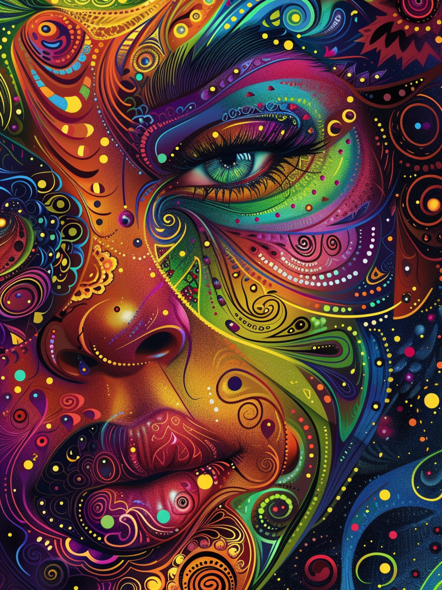 Abstract Design Woman's Face Diamond Art Kit