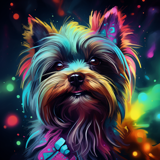 Abstract Design Yorkie Diamond Art Kit