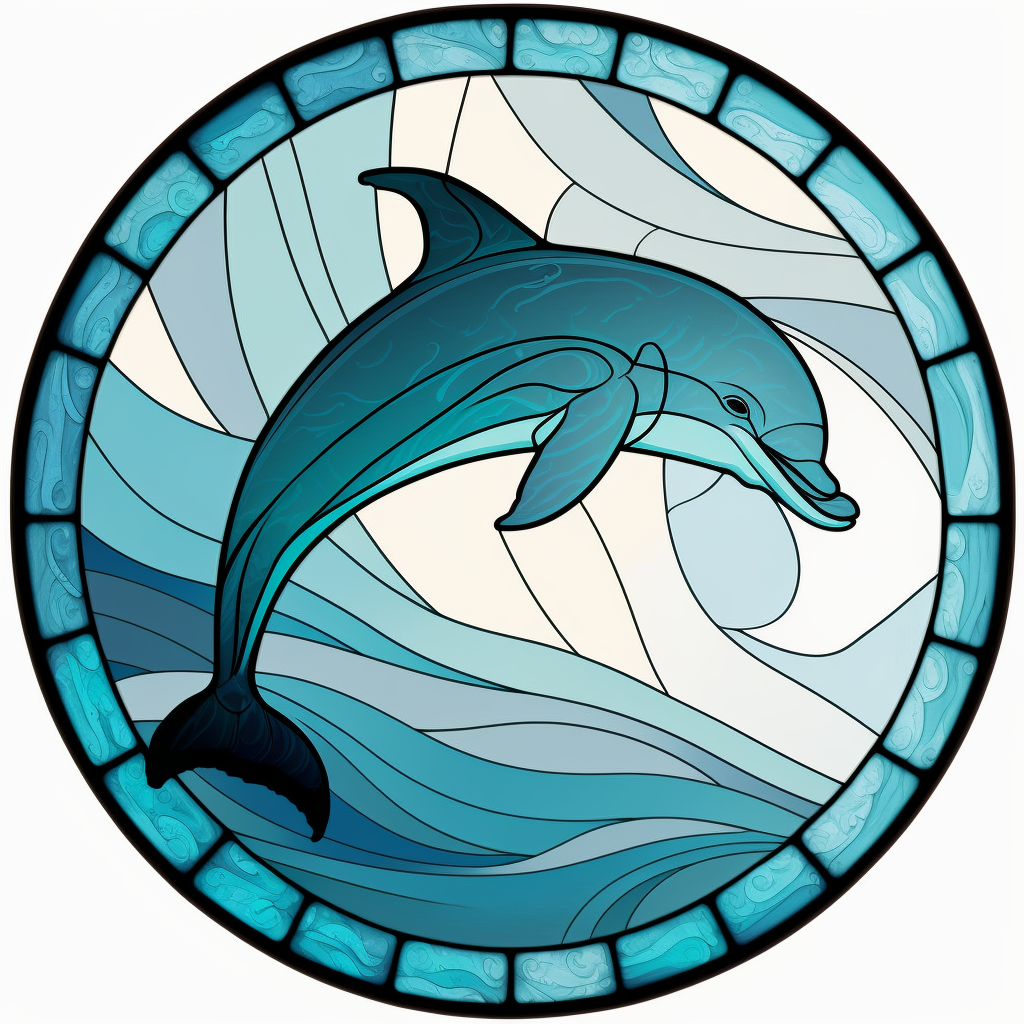 Abstract Dolphin Circle Diamond Art Kit