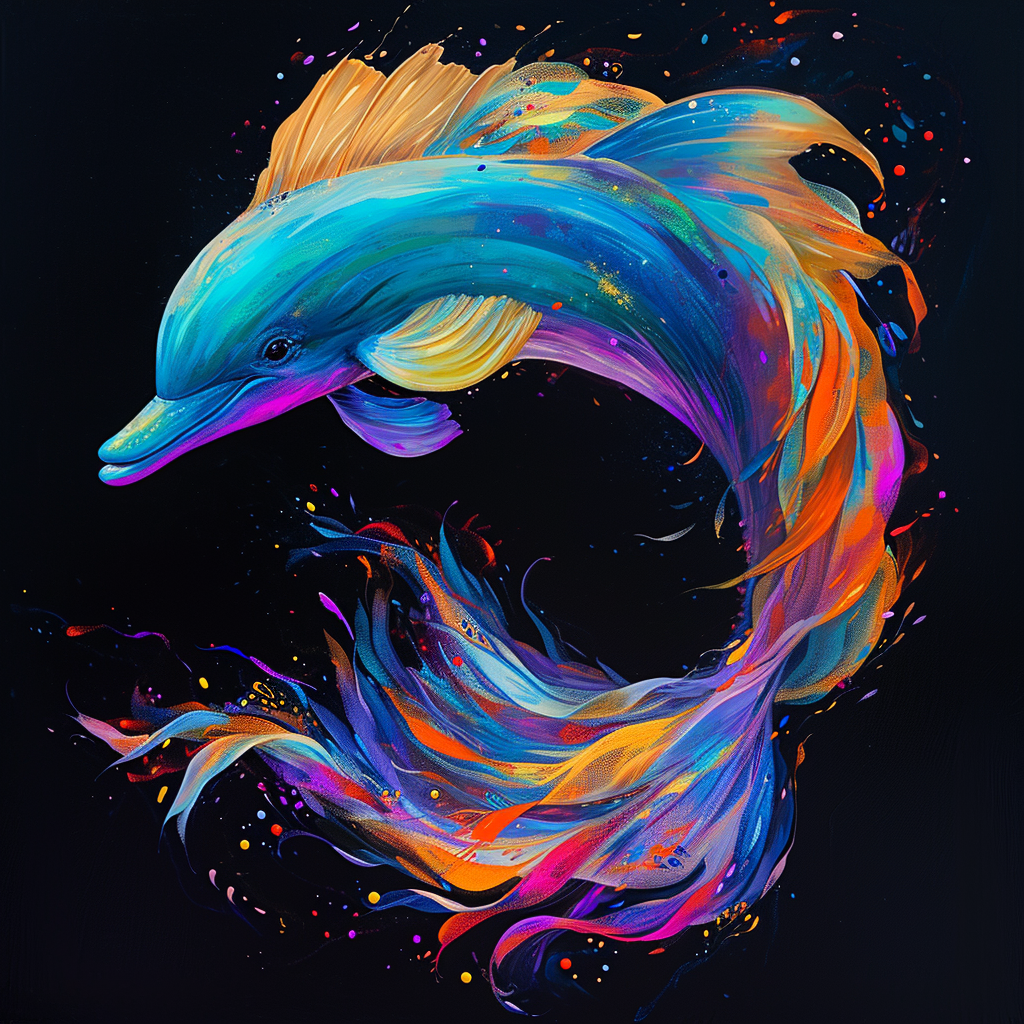 Abstract Dolphin Wave Diamond Art Kit