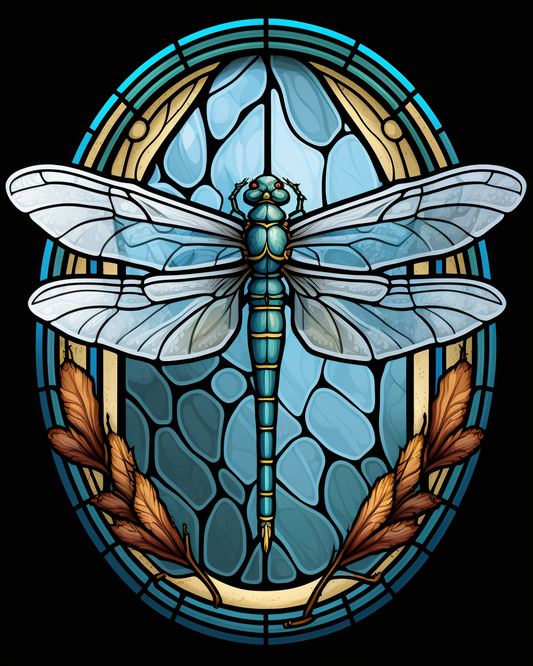 Abstract Dragonfly Oval Diamond Art Kit