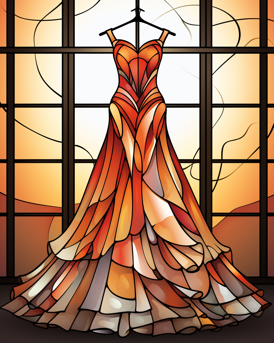 Abstract Earth Tone Dress Diamond Art Kit