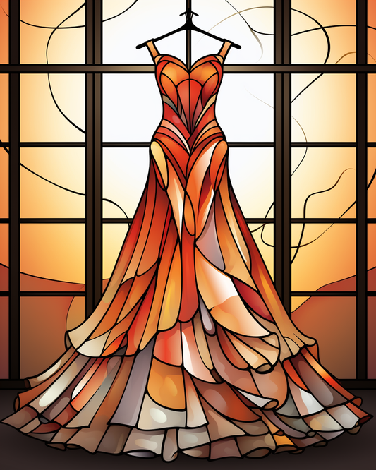 Abstract Earth Tone Dress Diamond Art Kit