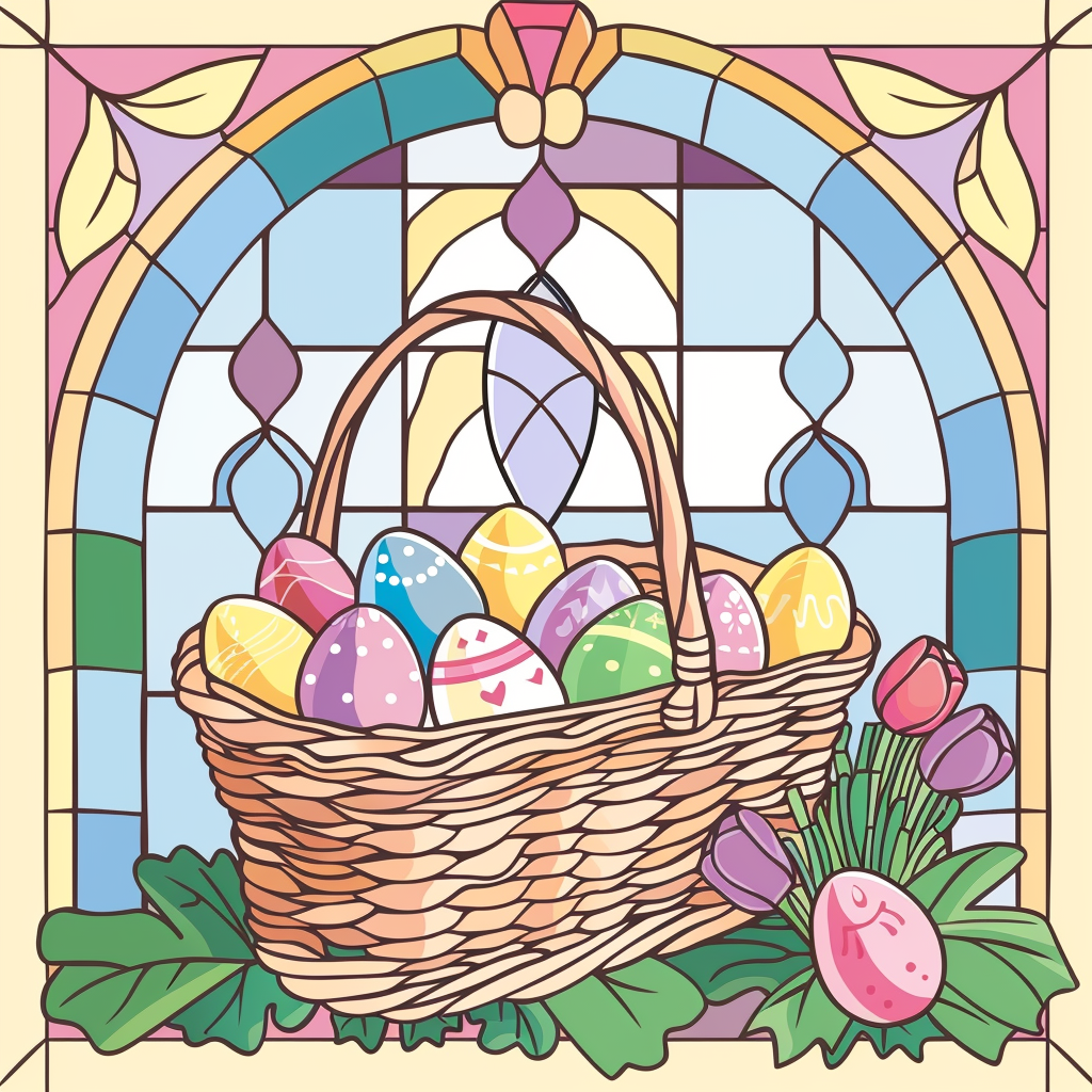 Abstract Easter Basket of Eggs Diamond Art Kit