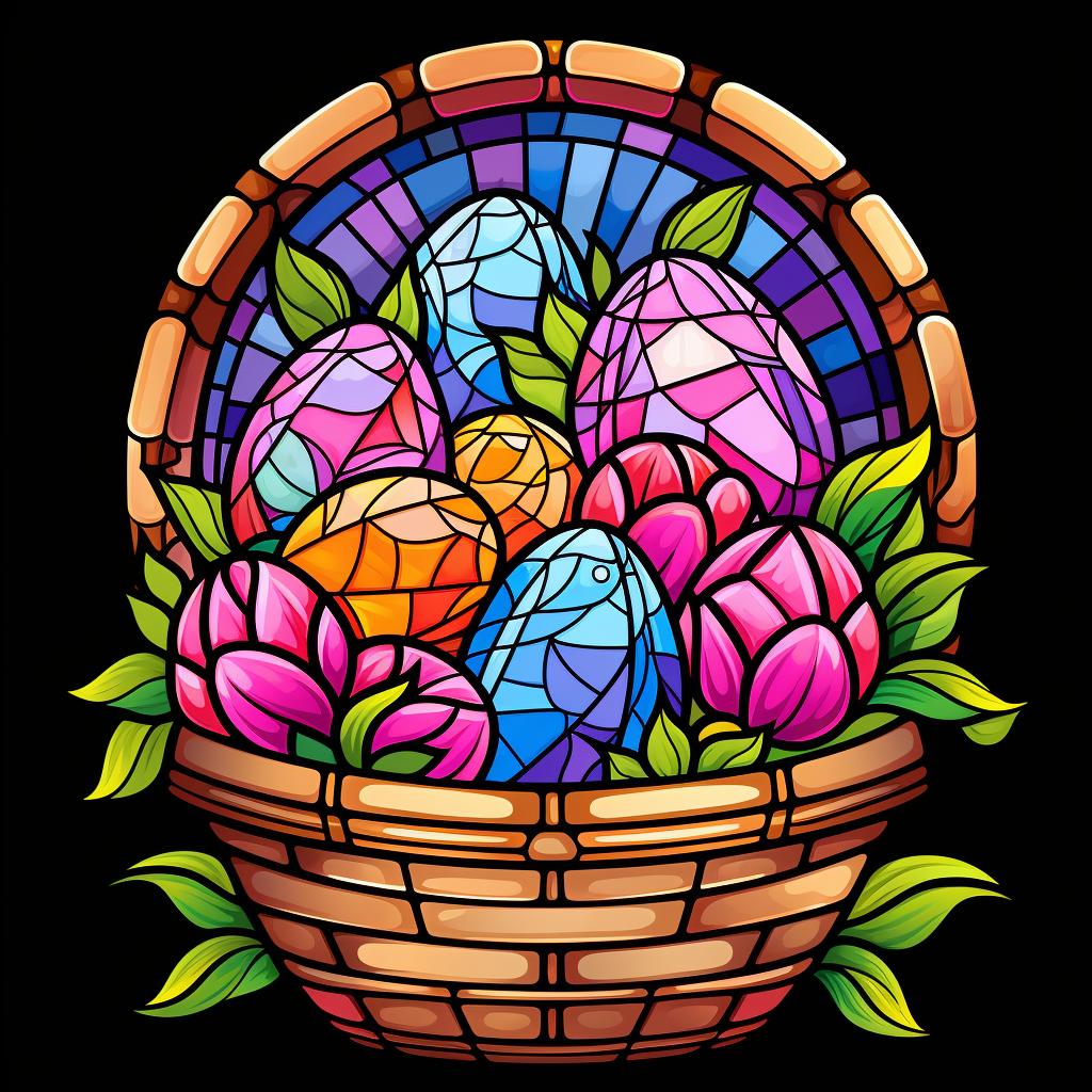 Abstract Easter Egg Basket Diamond Art Kit