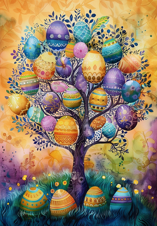 Abstract Easter Egg Tree Diamond Art Kit