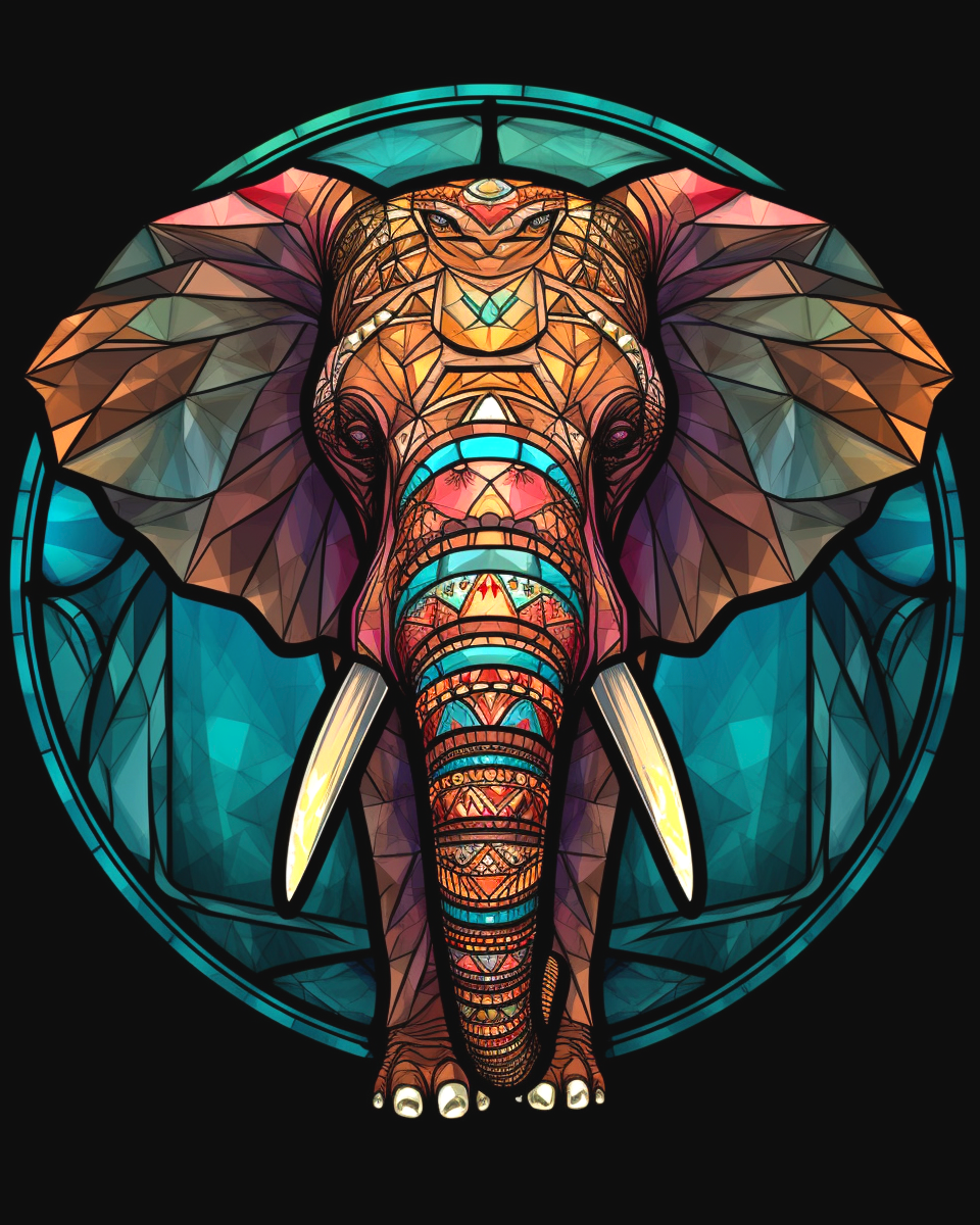 Abstract Elephant Circle Diamond Art Kit