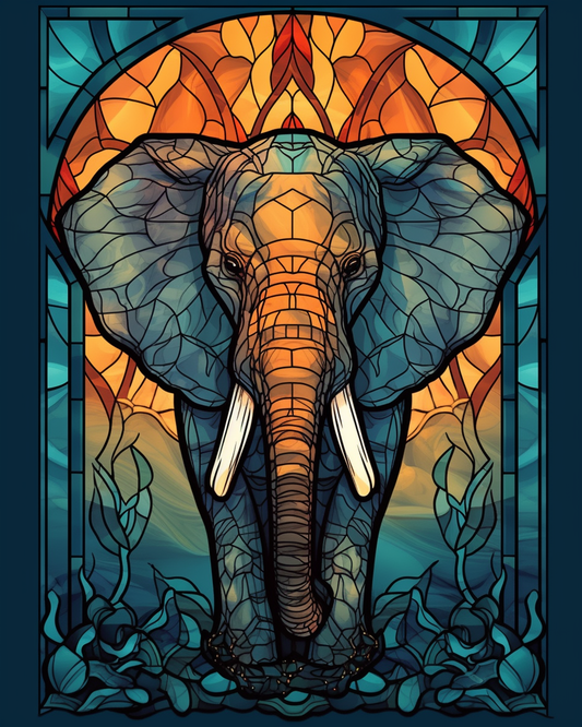 Abstract Elephant Panel Diamond Art Kit