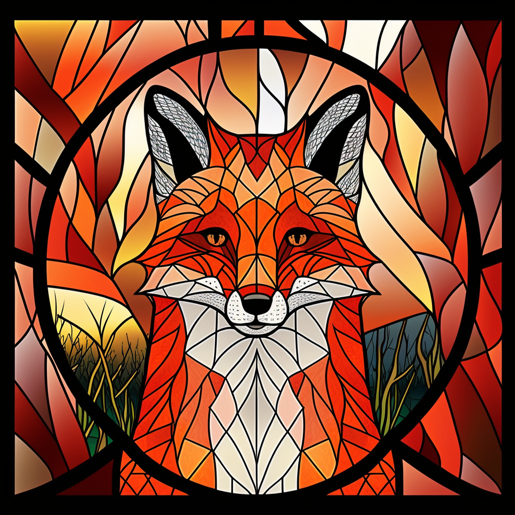 Abstract Face Red Fox Diamond Art Kit