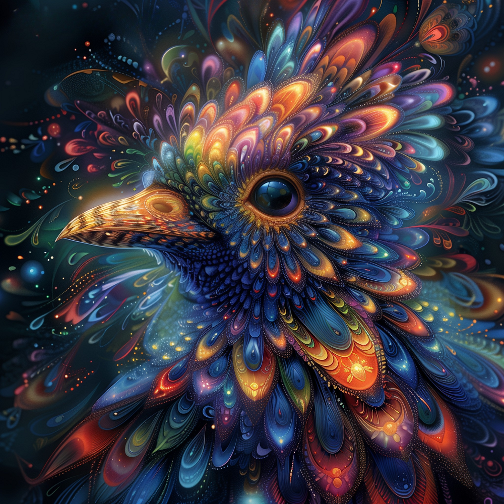 Abstract Feathered Bird Diamond Art Kit