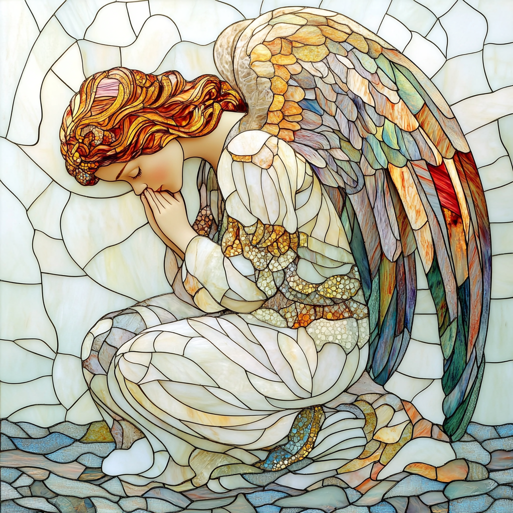 Abstract Feather Praying Angel Diamond Art Kit