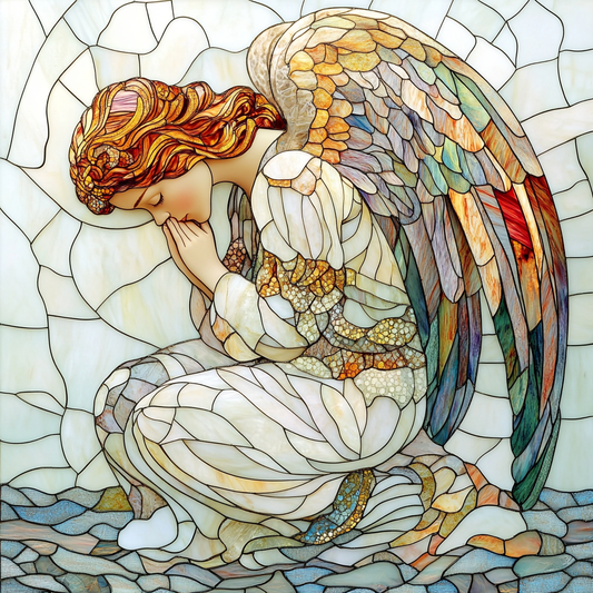 Abstract Feather Praying Angel Diamond Art Kit
