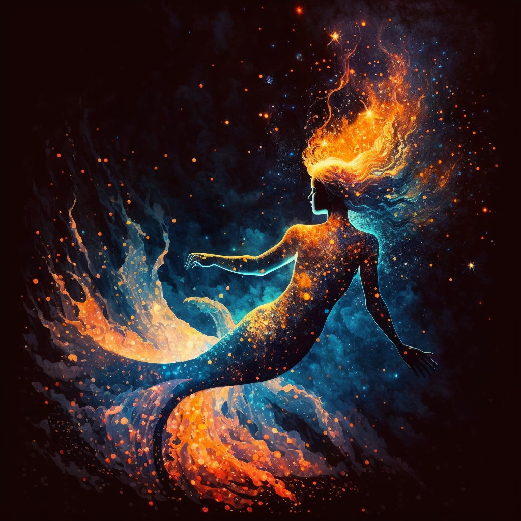 Abstract Fire Mermaid Diamond Art Kit