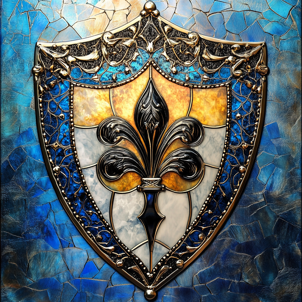 Abstract Fleur De Lis Shield Diamond Art Kit