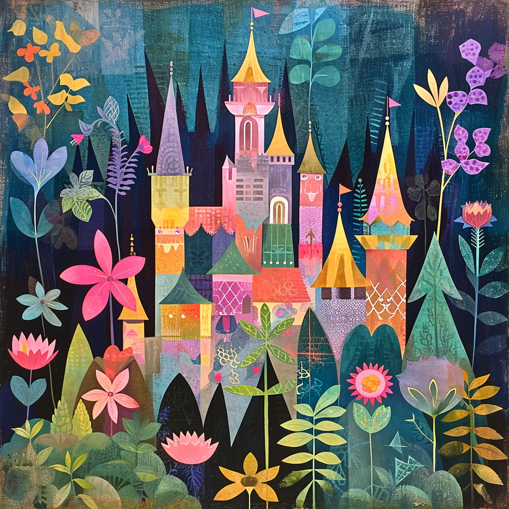 Abstract Flowers Castle Diamond Art Kit