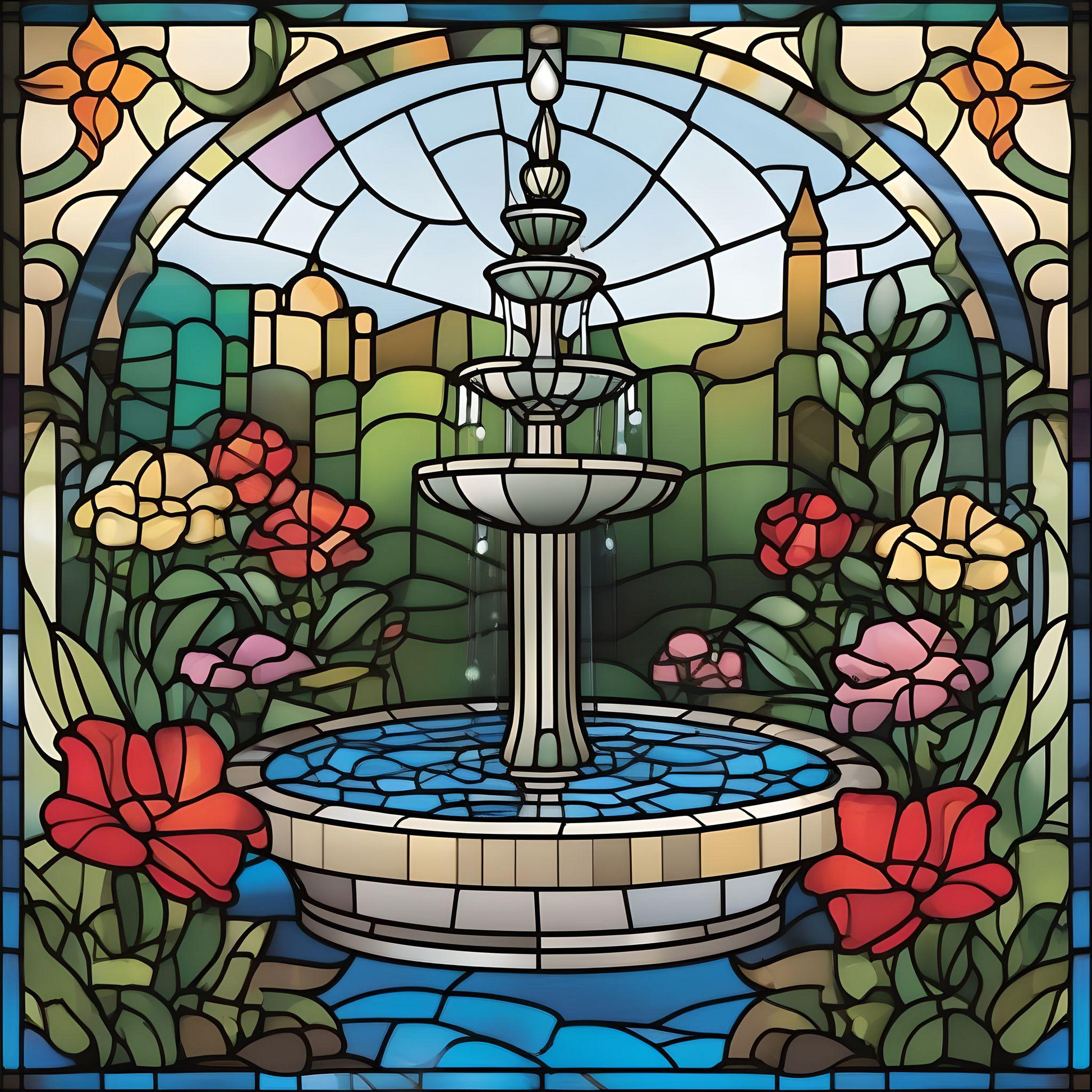 Abstract Flower Garden Waterfall Diamond Art Kit