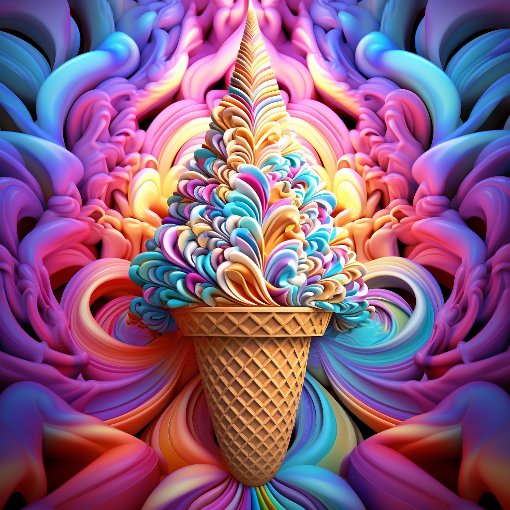 Abstract Flowing Ice Cream Cone Diamond Art Kit