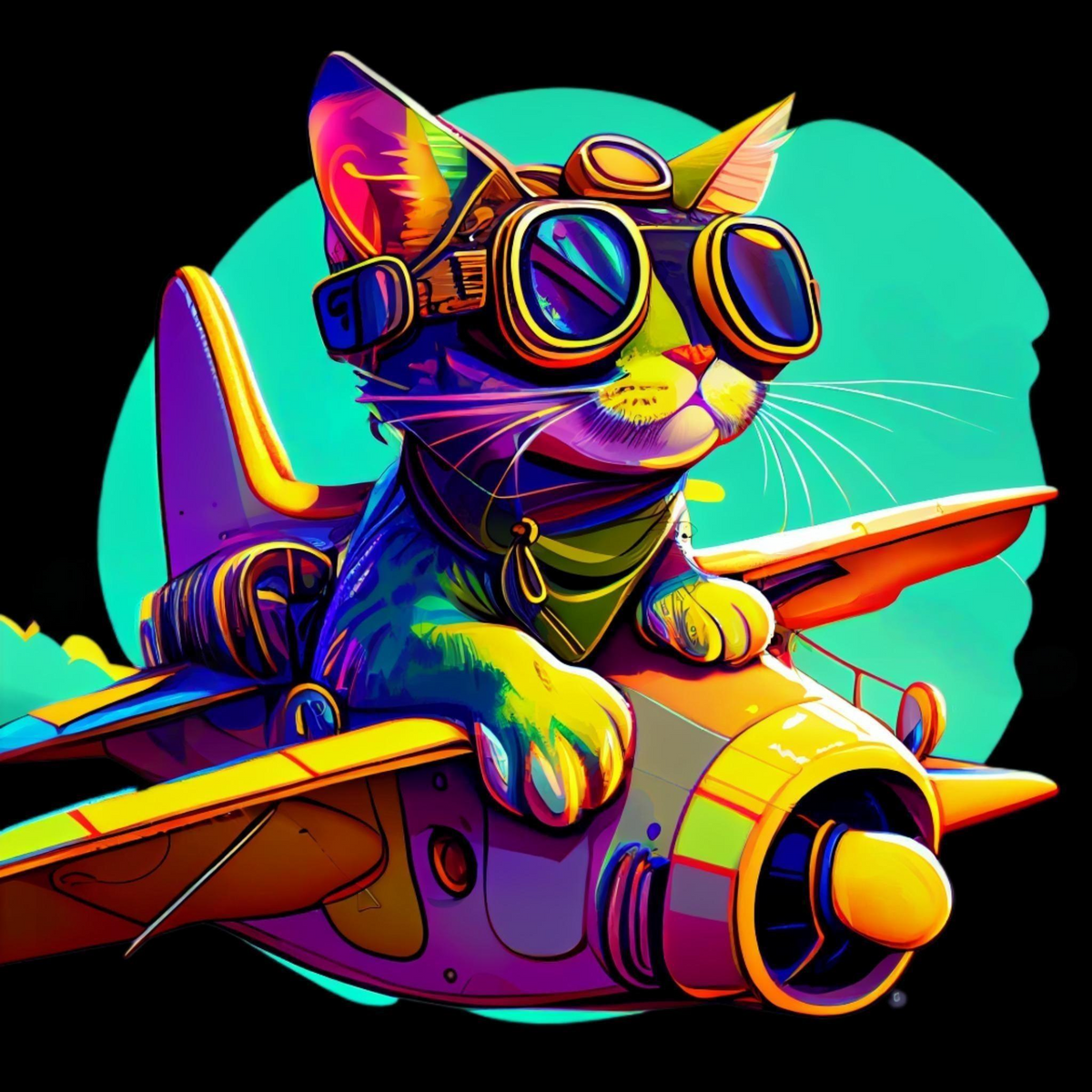 Abstract Flying Cat Diamond Art Kit