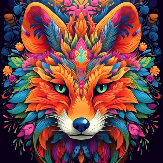 Abstract Fox Face Diamond Art Kit