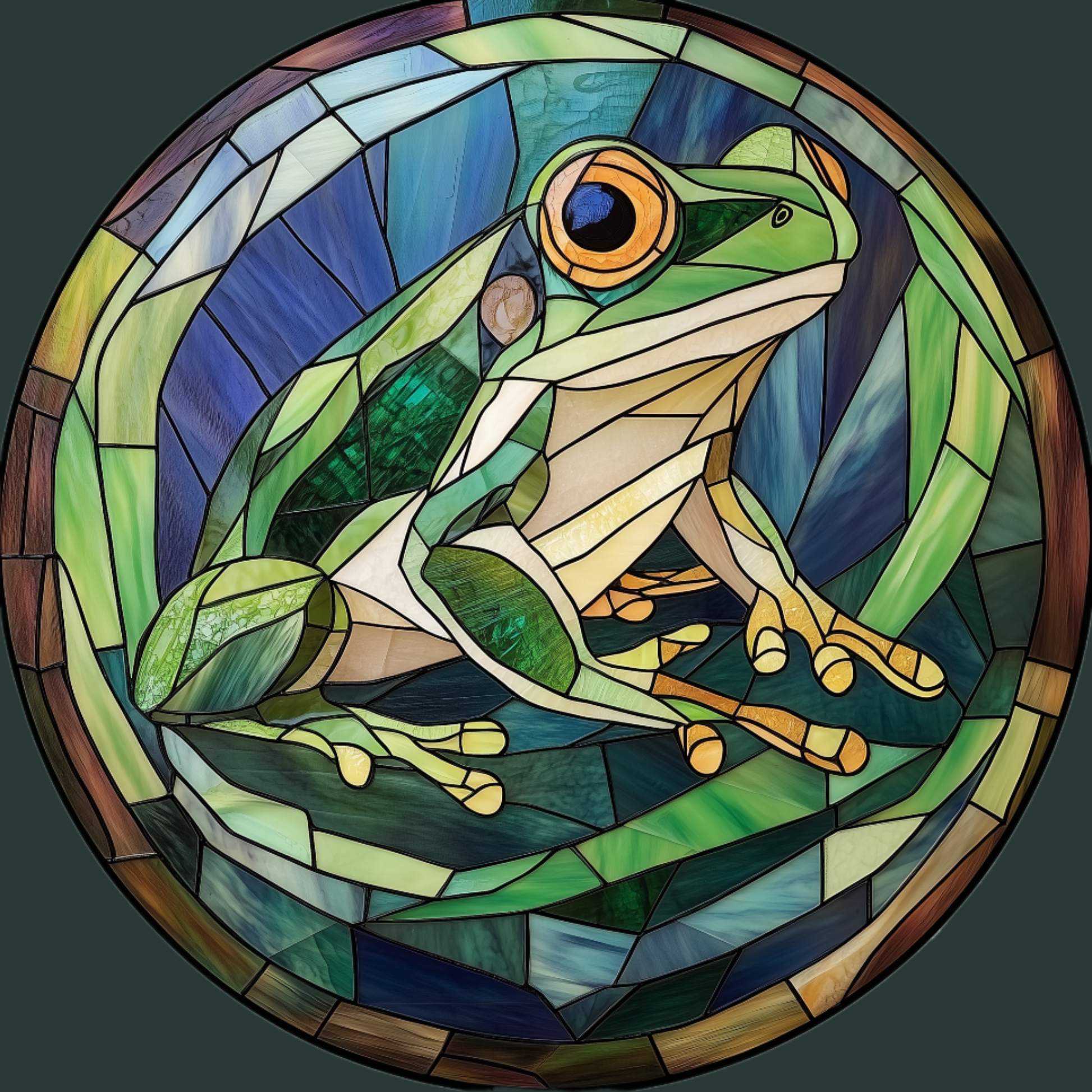 Abstract Frog Circle Diamond Art Kit