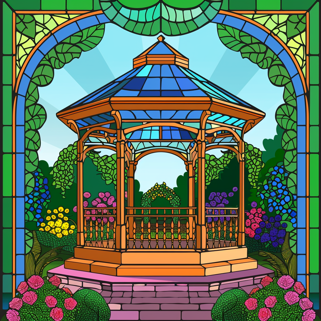 Abstract Garden Gazebo Diamond Art Kit