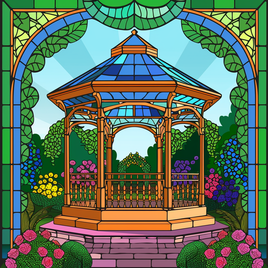 Abstract Garden Gazebo Diamond Art Kit