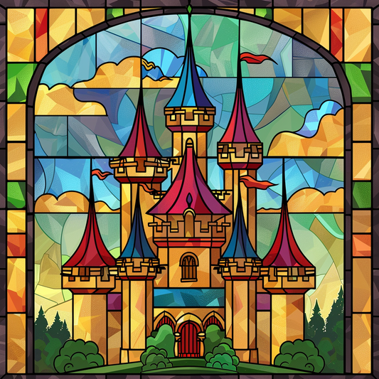 Abstract Gold Castle Diamond Art Kit
