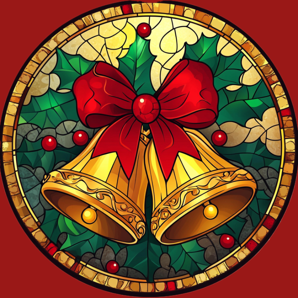 Abstract Golden Christmas Bell Circle Diamond Art Kit