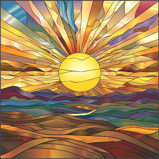 Abstract Golden Sunrise Diamond Art Kit