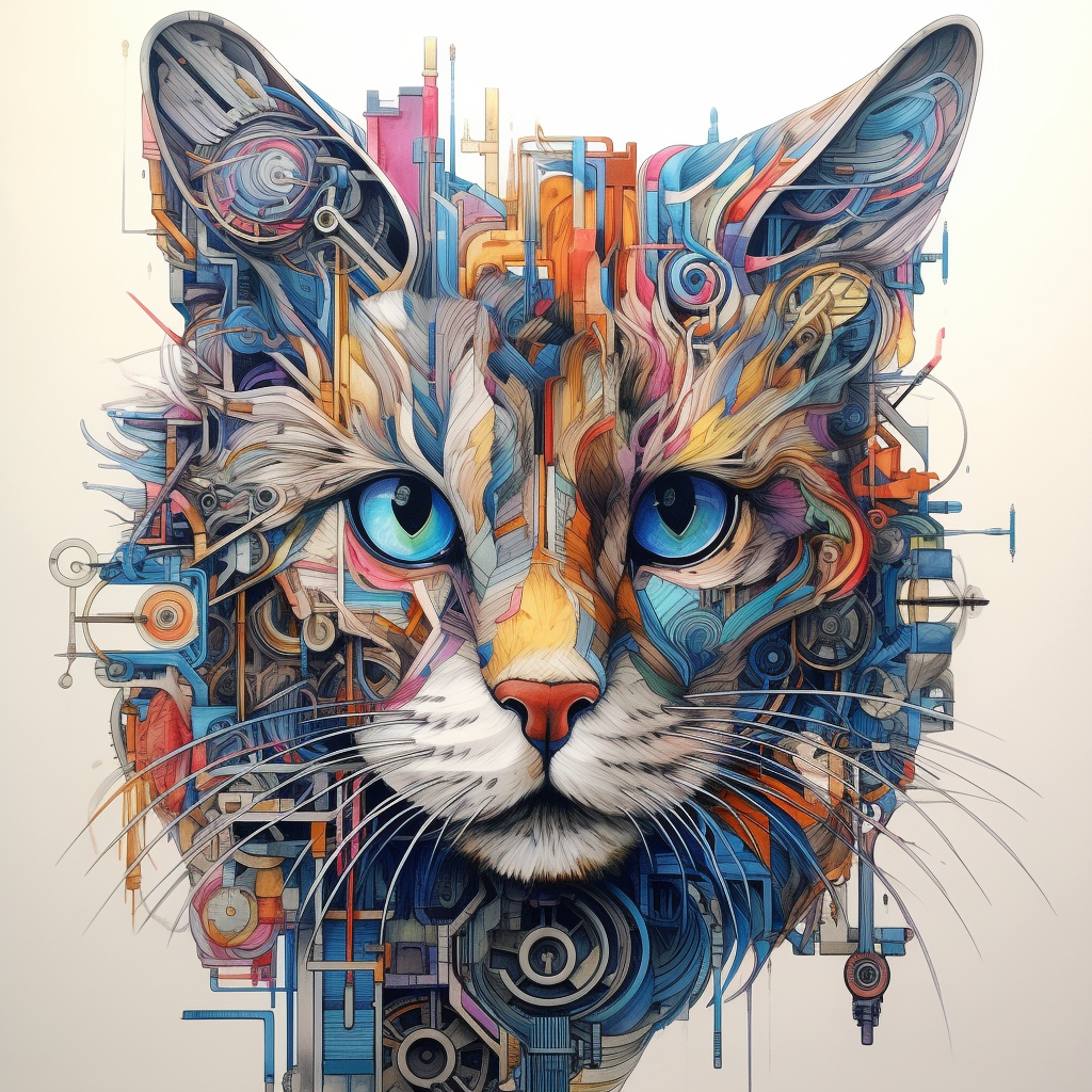 Abstract Graphic Cat Diamond Art Kit