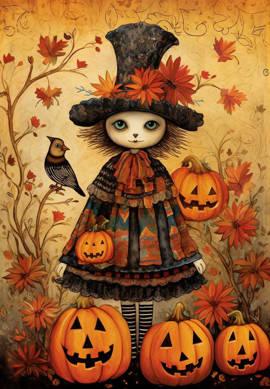 Abstract Halloween Girl Diamond Art Kit