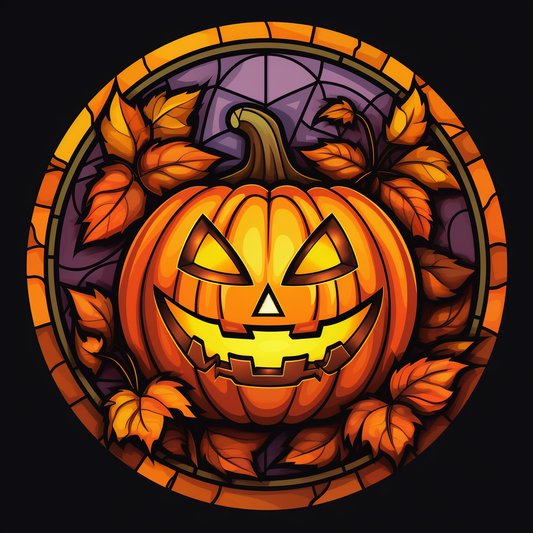 Abstract Halloween Jackolantern Circle Diamond Art Kit
