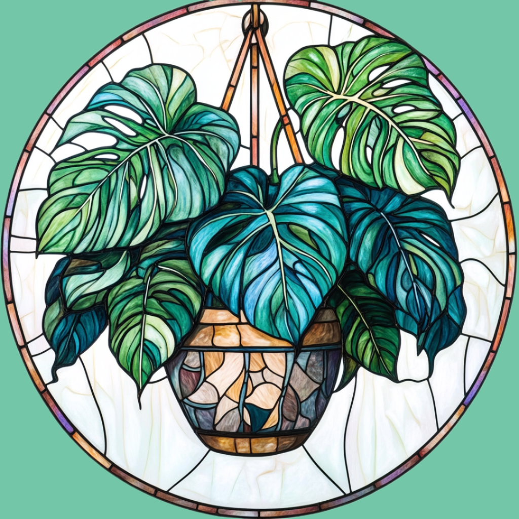 Abstract Hanging Plant Circle Diamond Art Kit