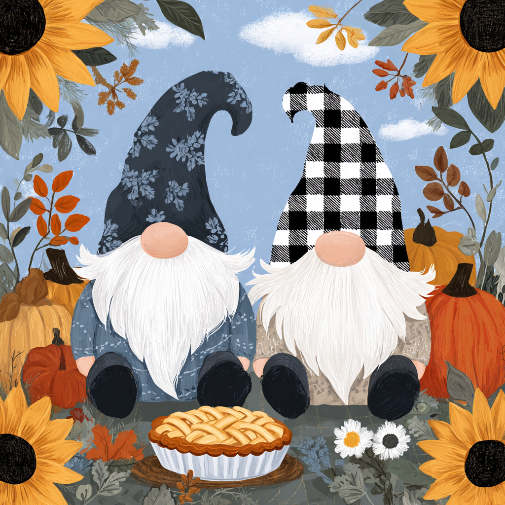 Abstract Hat Fall Gnomes Diamond Art Kit