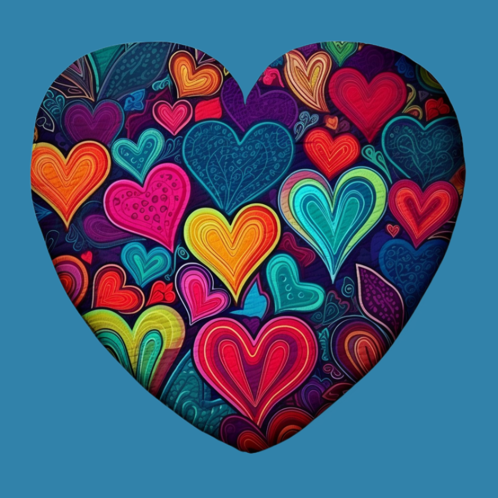 Abstract Heart in Bright Colors Diamond Art Kit