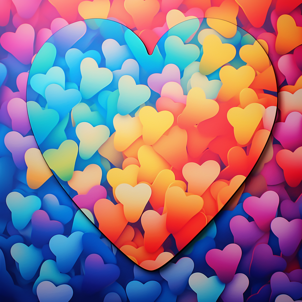 Abstract Hearts in a Heart Diamond Art Kit