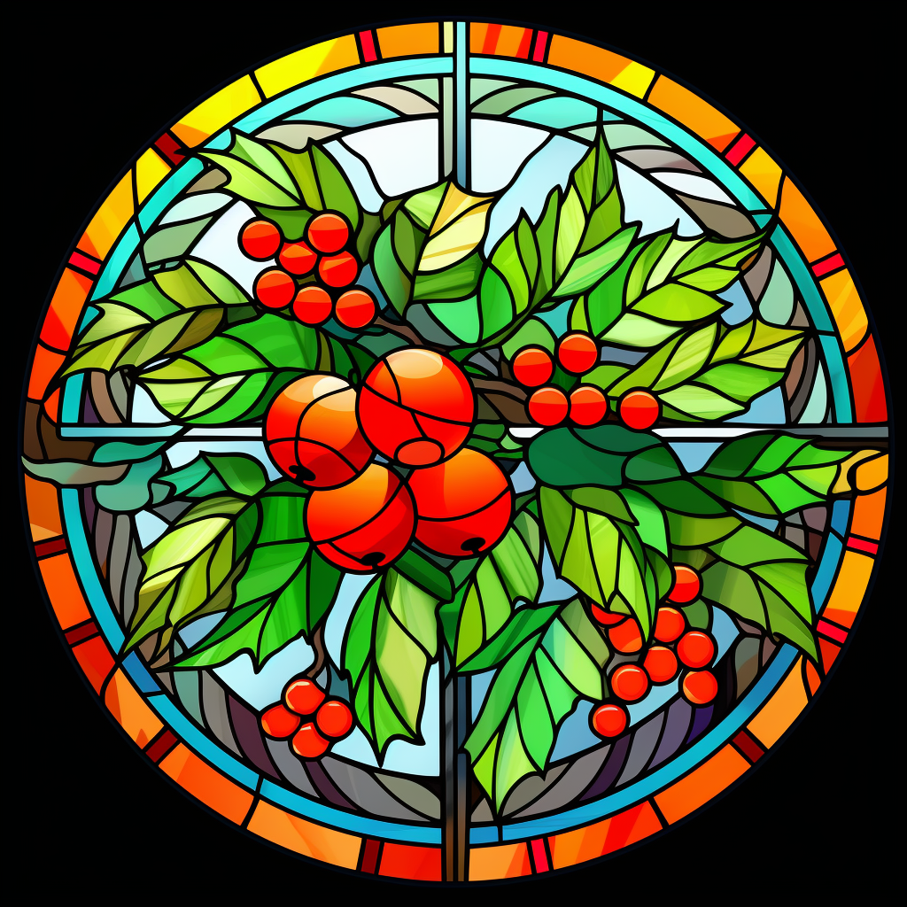 Abstract Holly Berries Circle Diamond Art Kit