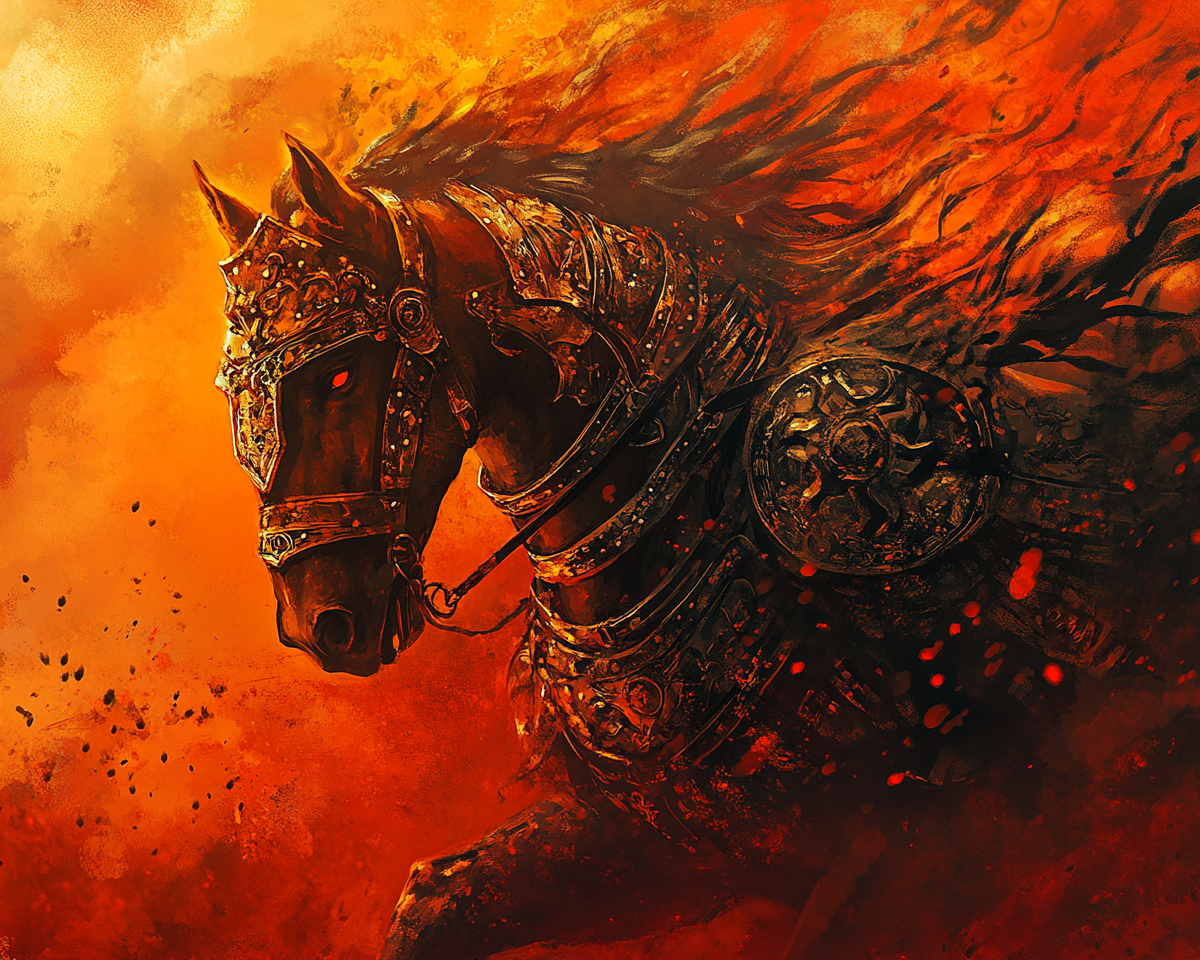 Abstract Horse in Armor Diamond Art Kit