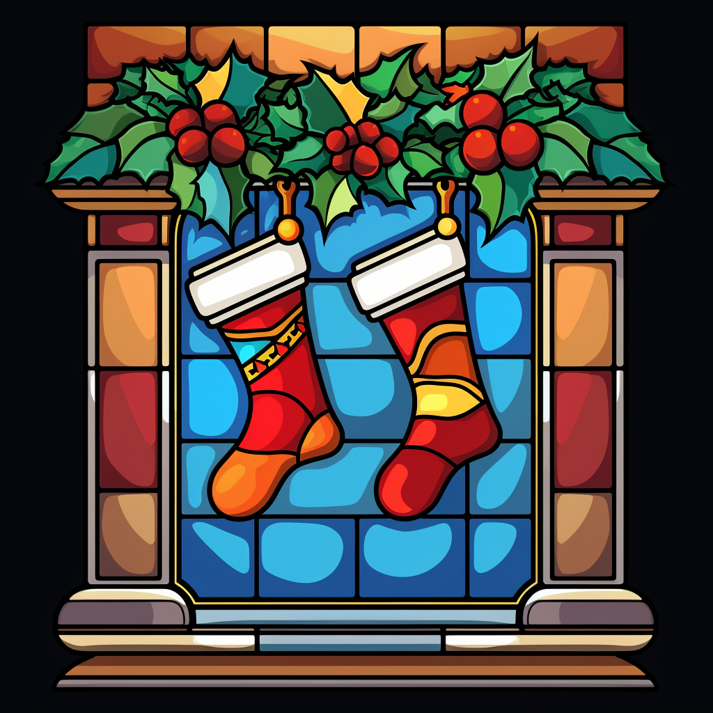 Abstract Hung Christmas Stockings Diamond Art Kit