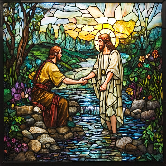 Abstract Jesus and John the Baptist Diamond Art Kit