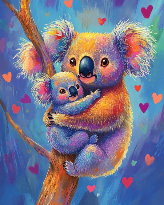 Abstract Koalas and Hearts Diamond Art Kit