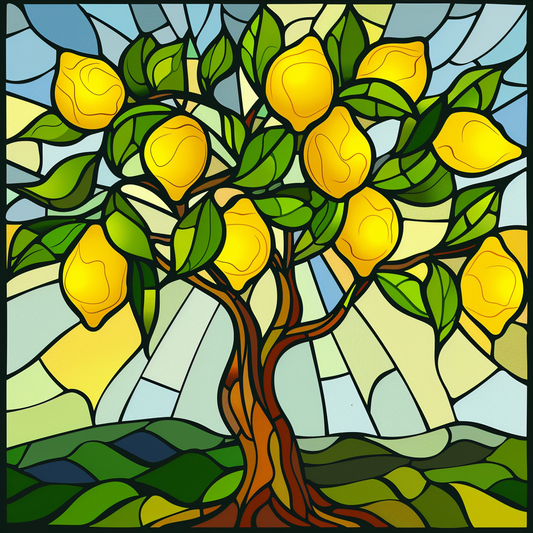 Abstract Lemon Tree Diamond Art Kit