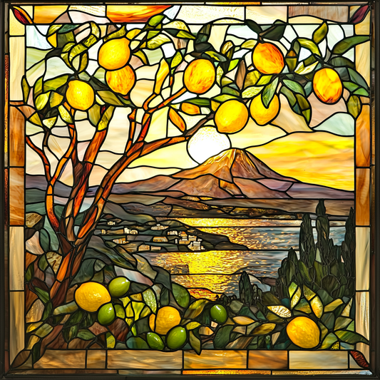 Abstract Lemon Tree Square Diamond Art Kit