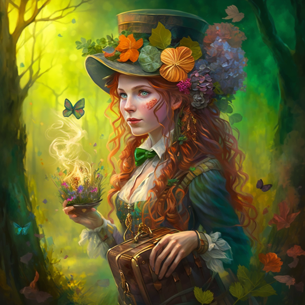 Abstract Leprechaun Woman Diamond Art Kit