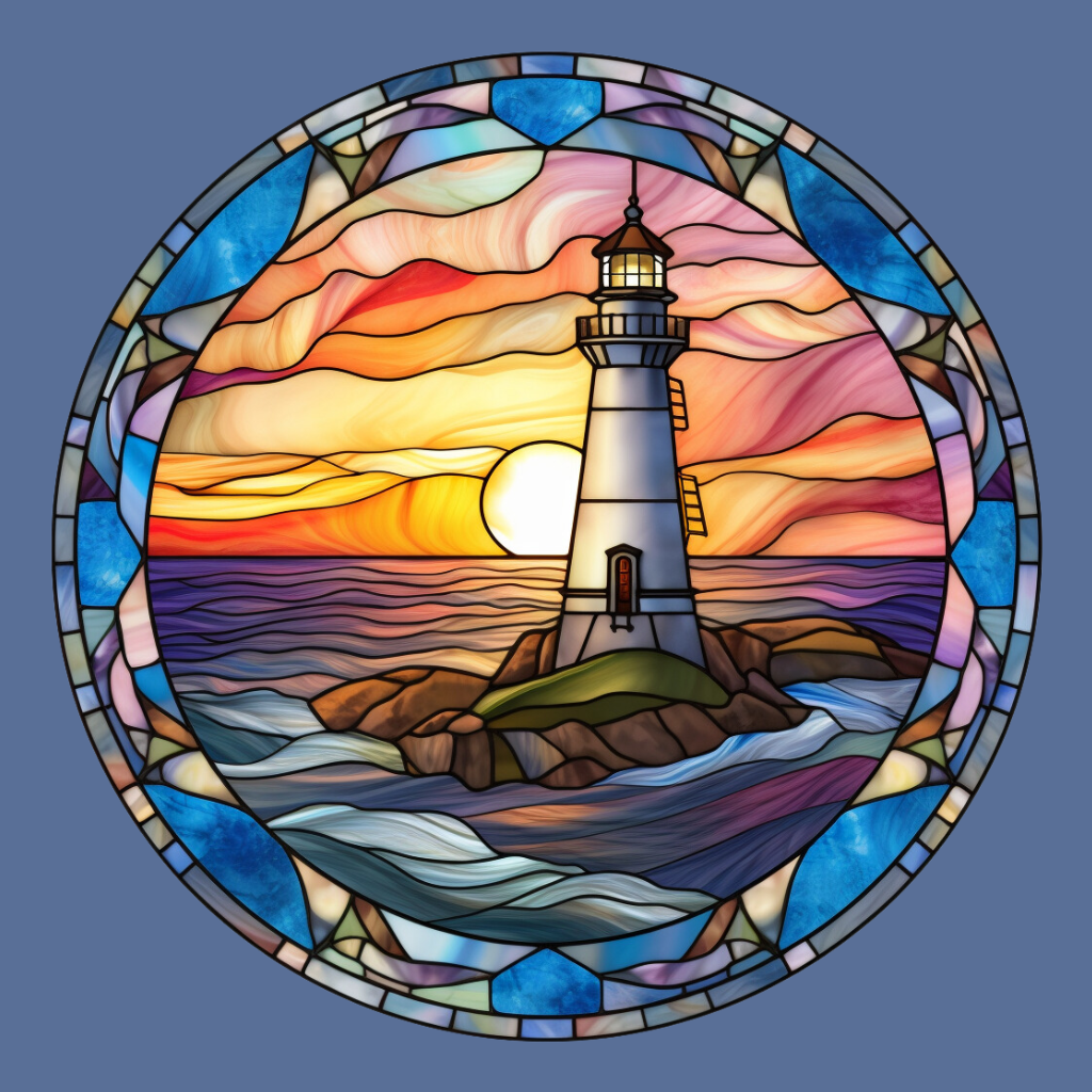 Abstract Lighthouse Circle Diamond Art Kit