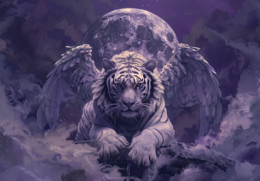 Abstract Light Purple Winged Tiger Diamond Art Kit