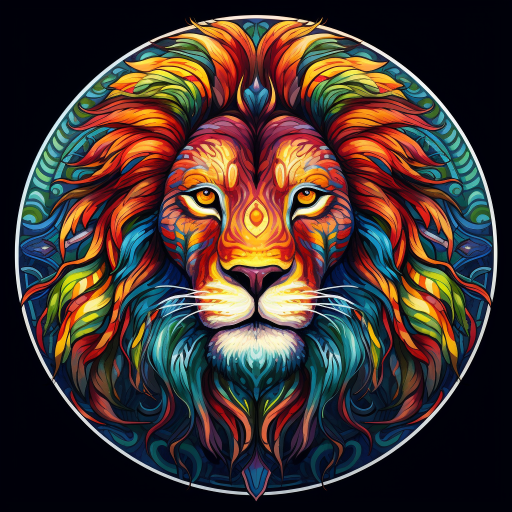 Abstract Lion Mandala Circle Diamond Art Kit