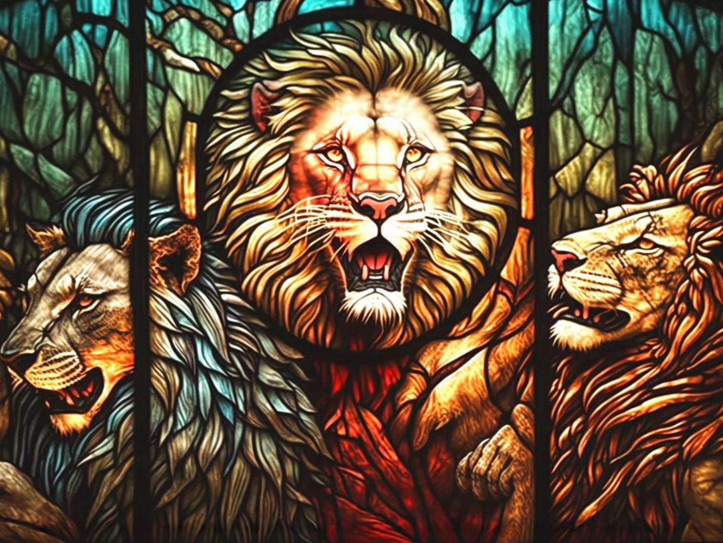 Abstract Lion Panel Diamond Art Kit